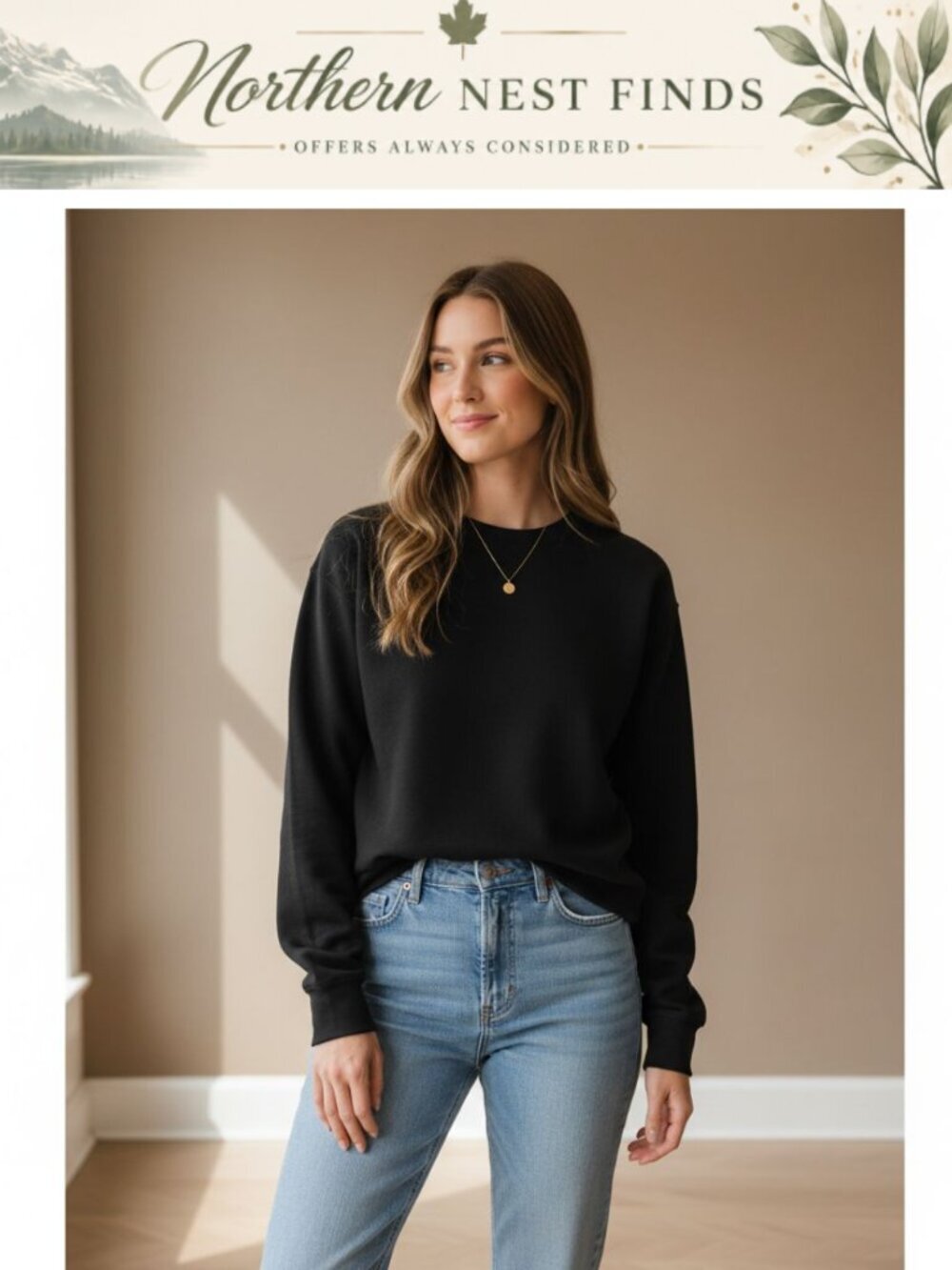 Hanes Originals Fleece Crewneck Sweatshirt Relaxed Fit Women's Pullover